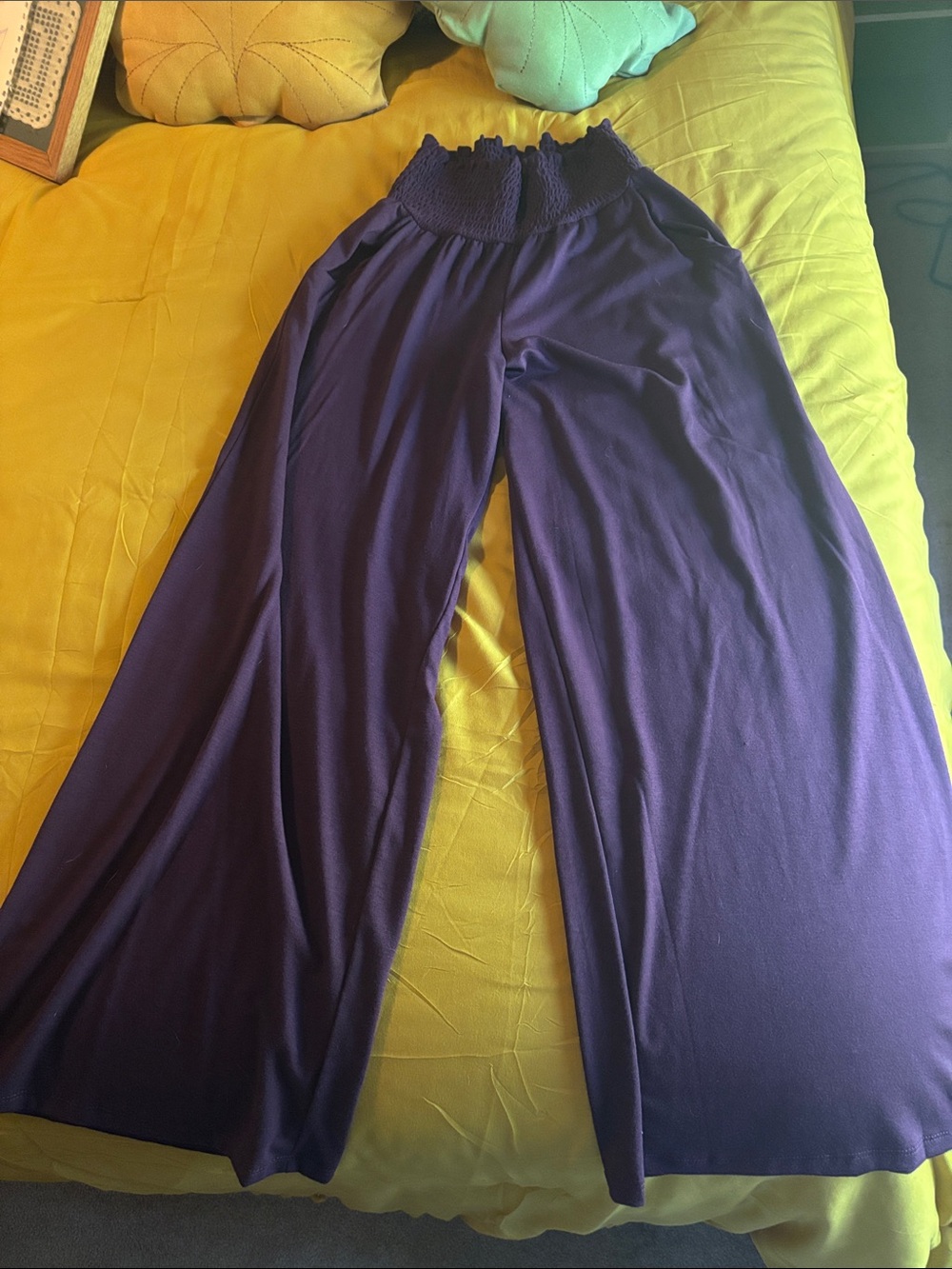 Zenana Outfitters Wide-Leg Smocked Waist Pants - Purple